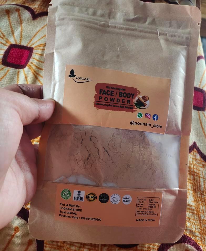 Sandalwood Powder -Kojagari Face And Body Detan, Clear Brightening Skin photo review