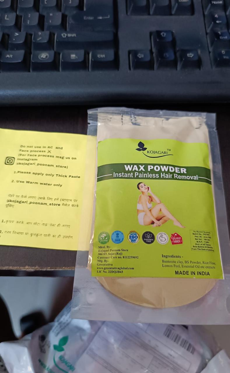 Herbal Wax Powder -Kojagari Hair Removal Instant Painfree Waxing Powder For Women and Men photo review