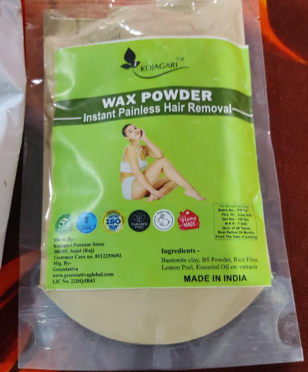 Herbal Wax Powder -Kojagari Hair Removal Instant Painfree Waxing Powder For Women and Men photo review