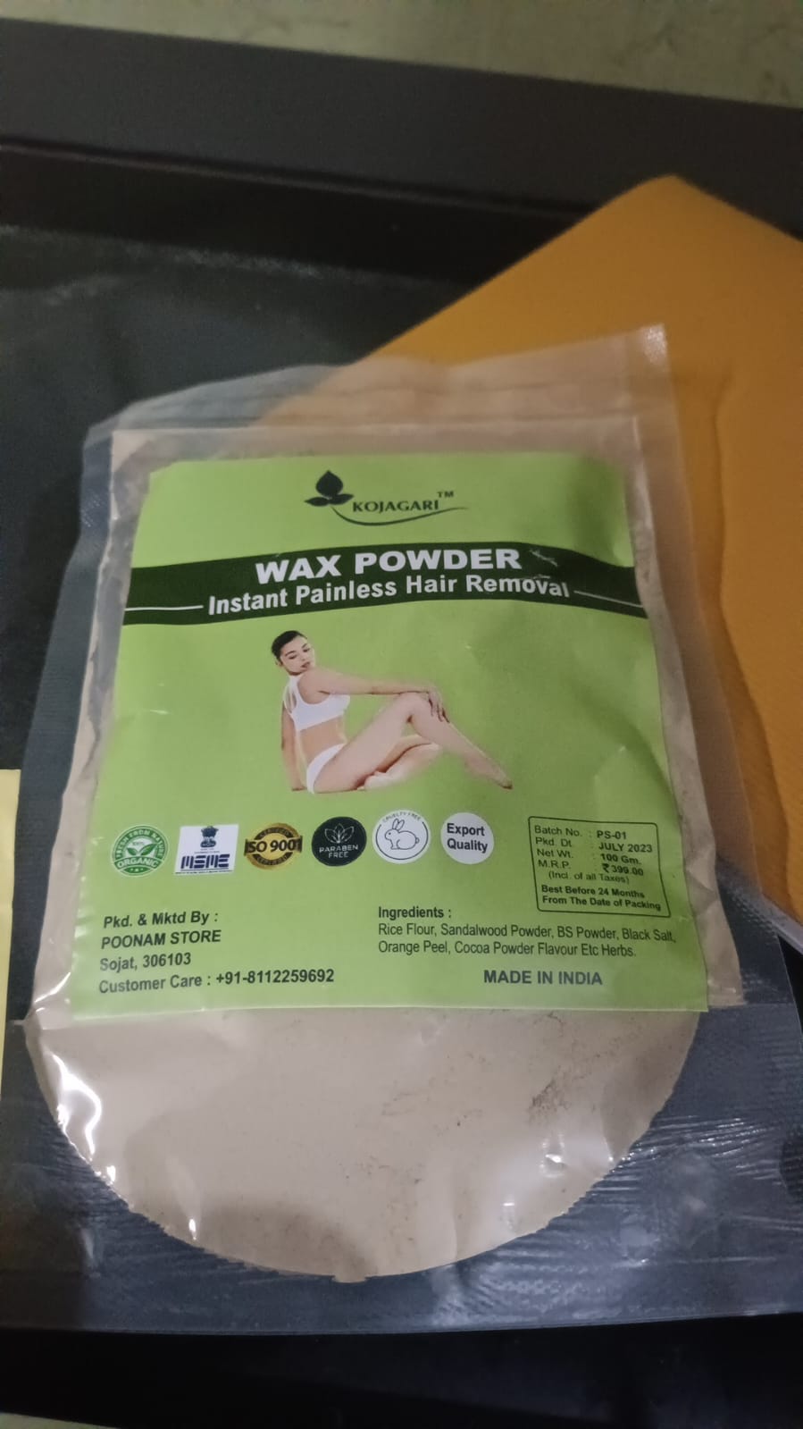 Herbal Wax Powder -Kojagari Hair Removal Instant Painfree Waxing Powder For Women and Men photo review