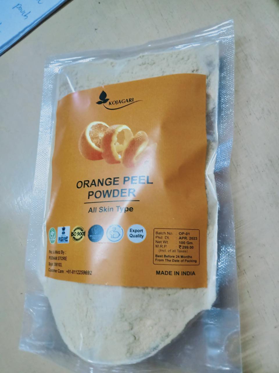 Orange Peel Powder, Pure Natural & Organic for Skin Lightening Face Pack, Vitamin C and Antioxidants Add Glow, Cruelty-free & Vegan photo review