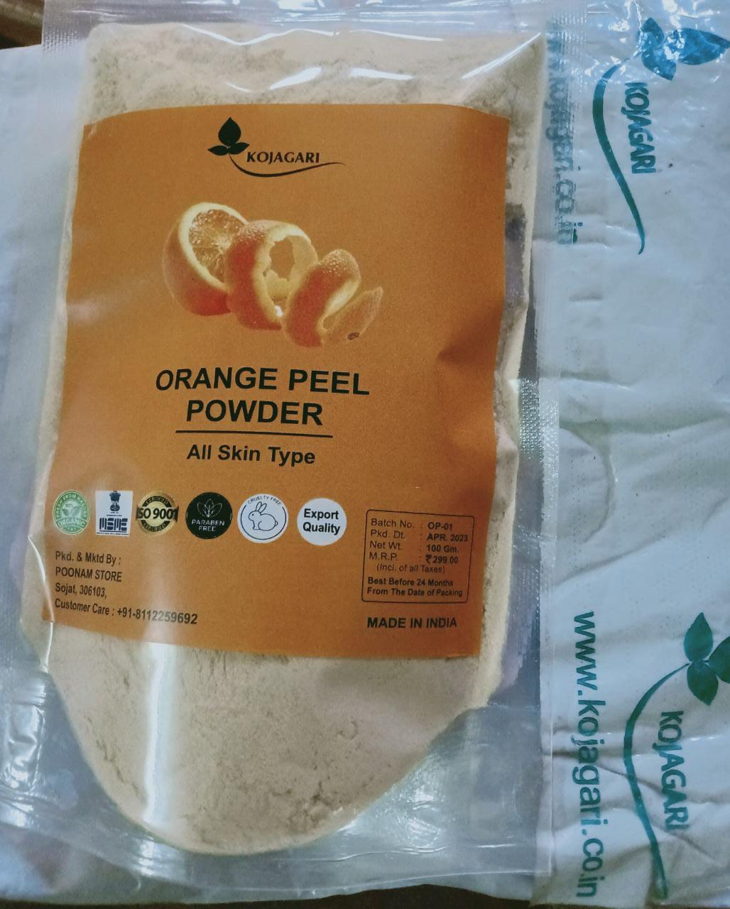 Orange Peel Powder, Pure Natural & Organic for Skin Lightening Face Pack, Vitamin C and Antioxidants Add Glow, Cruelty-free & Vegan photo review