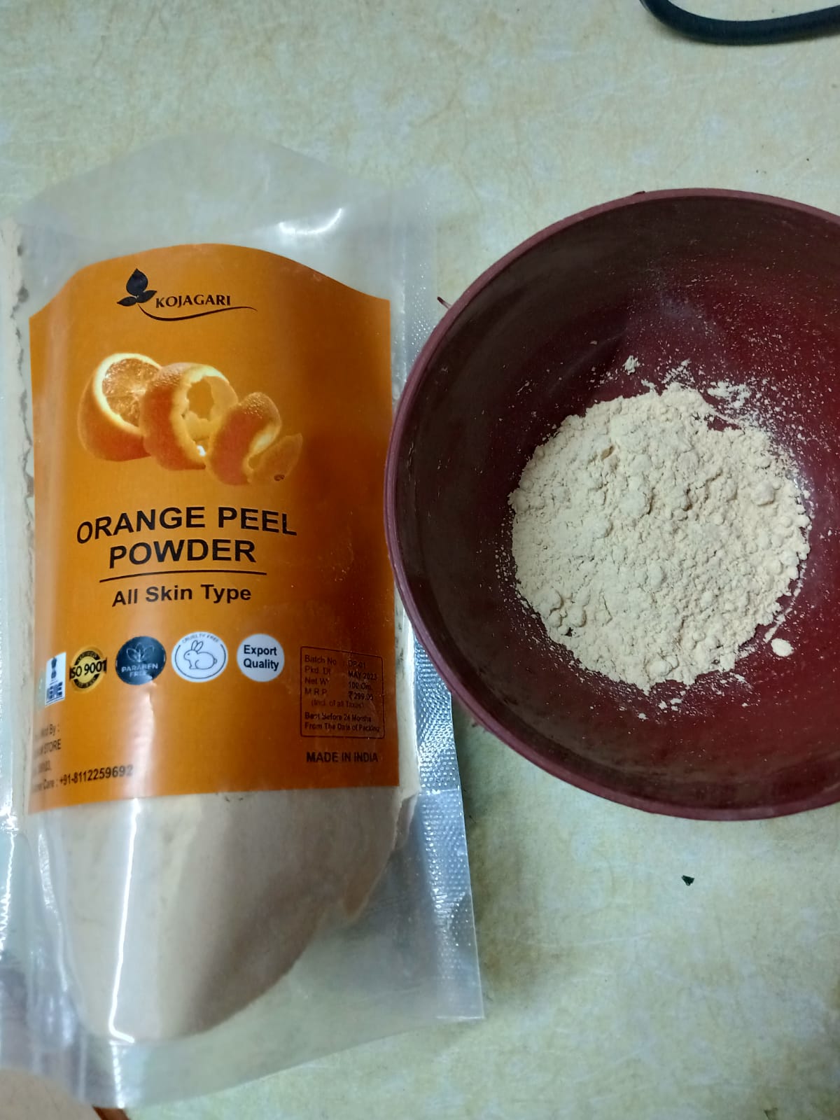 Orange Peel Powder, Pure Natural & Organic for Skin Lightening Face Pack, Vitamin C and Antioxidants Add Glow, Cruelty-free & Vegan photo review