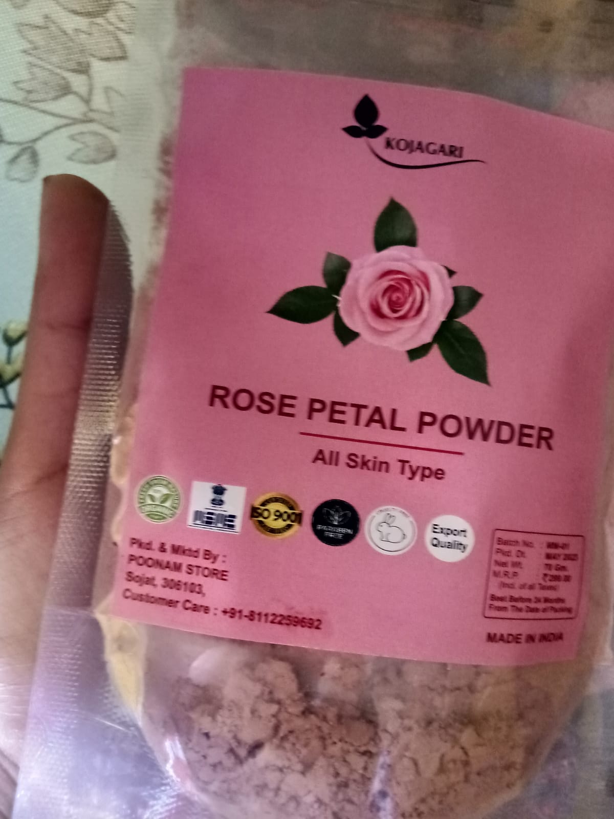 Rose Petal Powder For Lips , Face and Skin Anti Tan & Enriched with Vitamin A and C That Regenerate Skin Cells,  100gm photo review