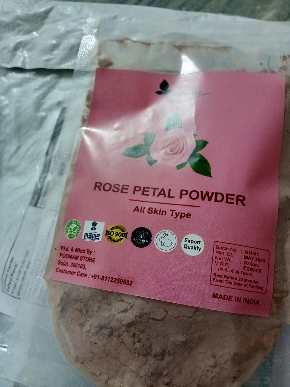 Rose Petal Powder For Lips , Face and Skin Anti Tan & Enriched with Vitamin A and C That Regenerate Skin Cells,  100gm photo review