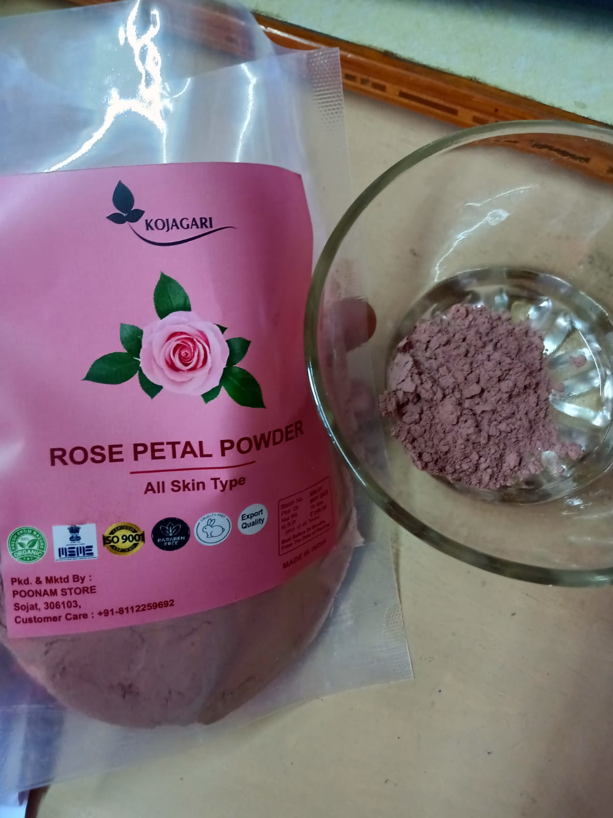 Rose Petal Powder For Lips , Face and Skin Anti Tan & Enriched with Vitamin A and C That Regenerate Skin Cells,  100gm photo review