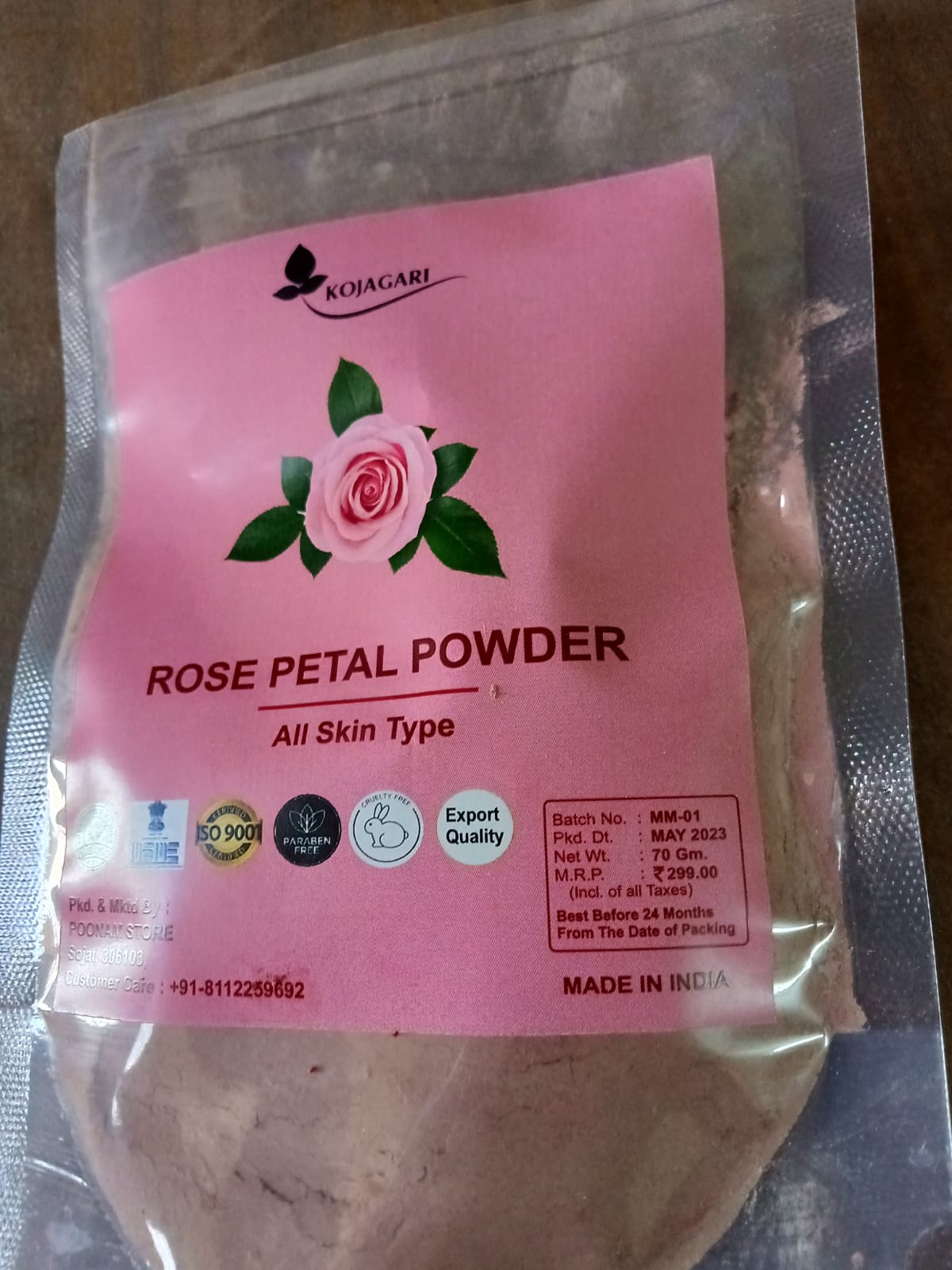 Rose Petal Powder For Lips , Face and Skin Anti Tan & Enriched with Vitamin A and C That Regenerate Skin Cells,  100gm photo review