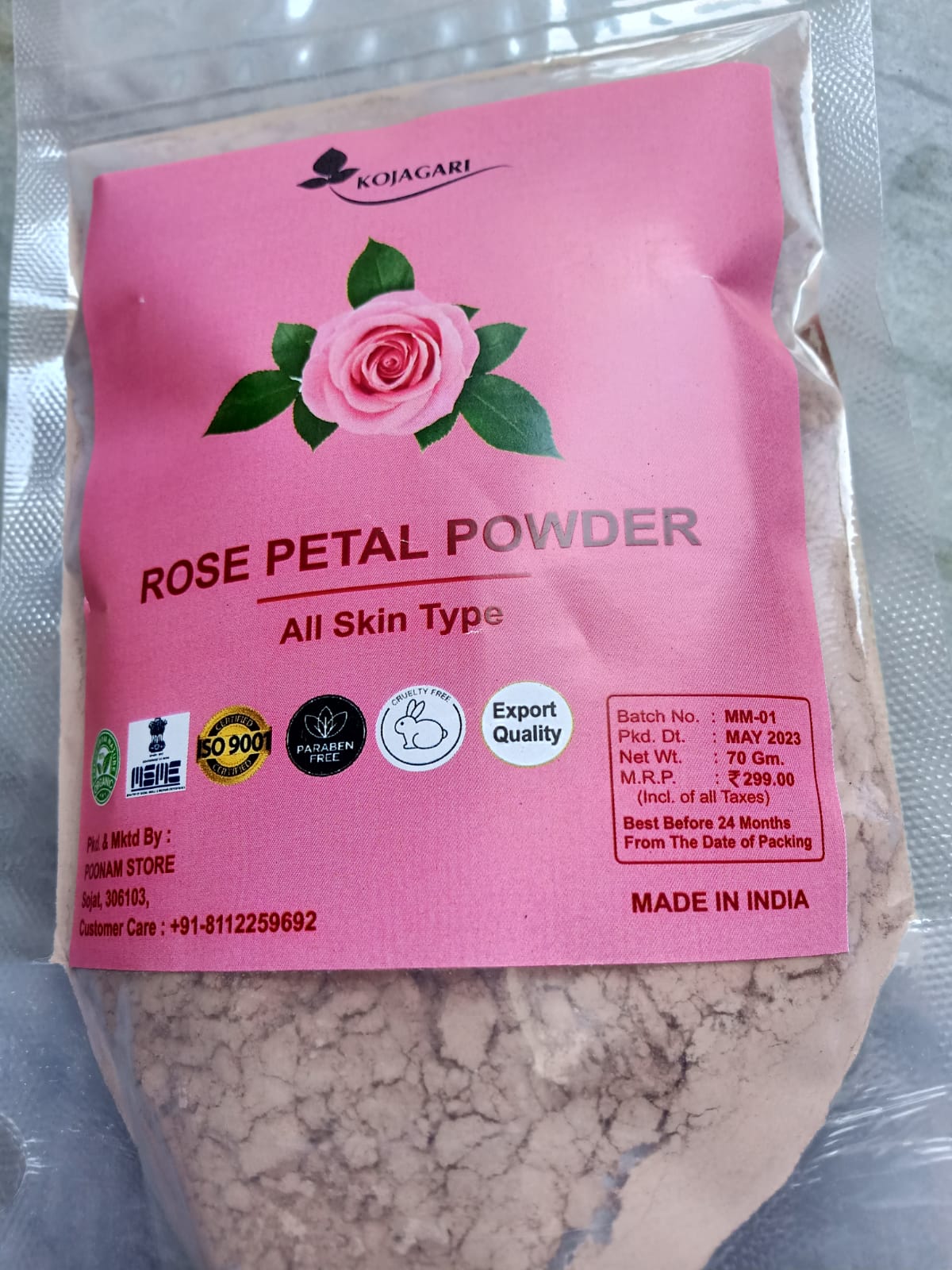 Rose Petal Powder For Lips , Face and Skin Anti Tan & Enriched with Vitamin A and C That Regenerate Skin Cells,  100gm photo review