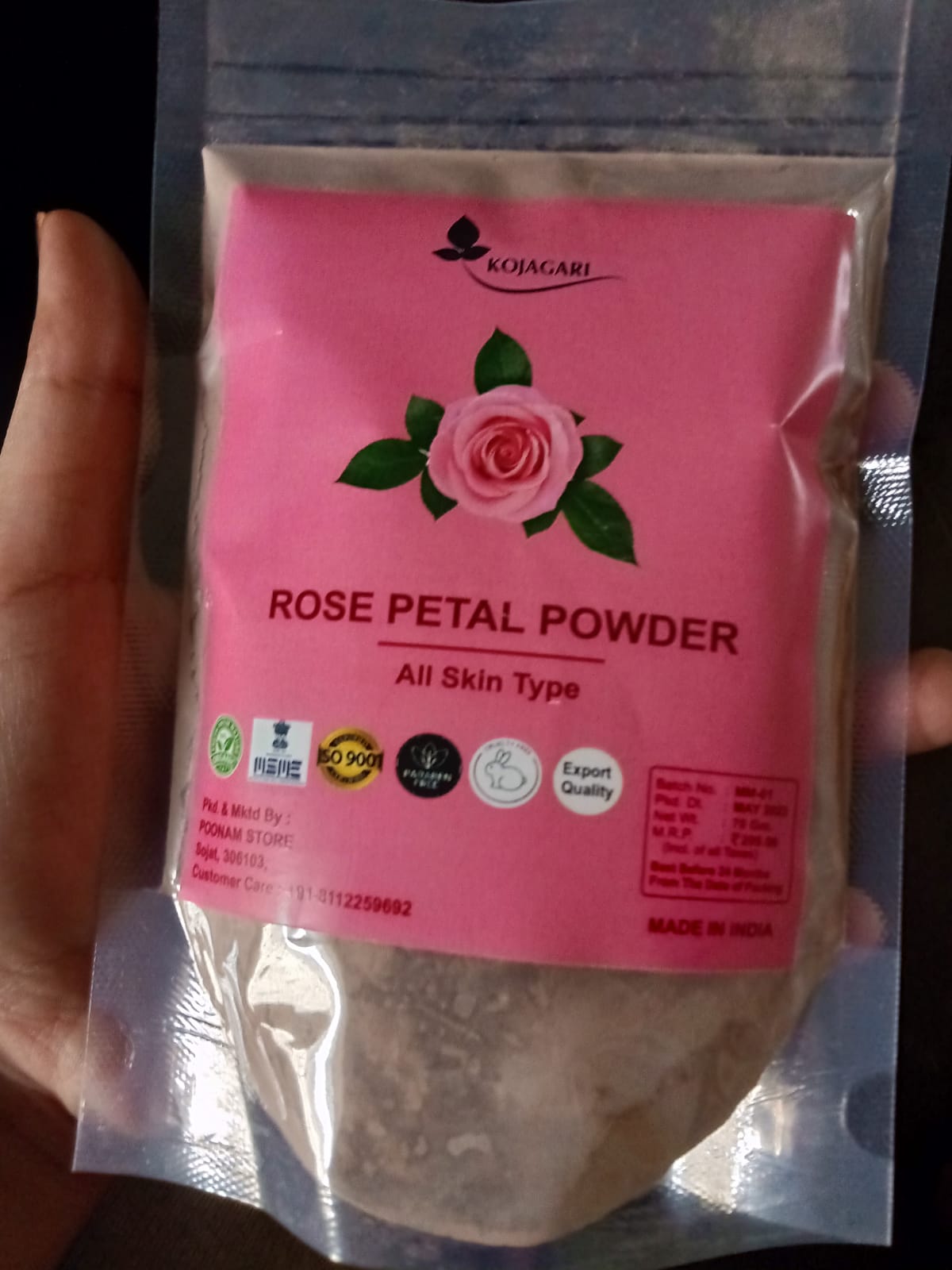 Rose Petal Powder For Lips , Face and Skin Anti Tan & Enriched with Vitamin A and C That Regenerate Skin Cells,  100gm photo review