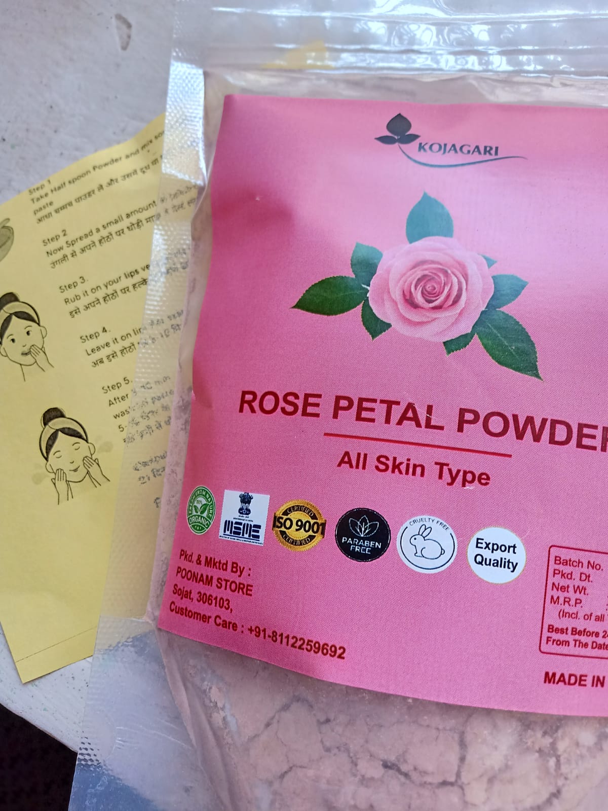 Rose Petal Powder For Lips , Face and Skin Anti Tan & Enriched with Vitamin A and C That Regenerate Skin Cells,  100gm photo review